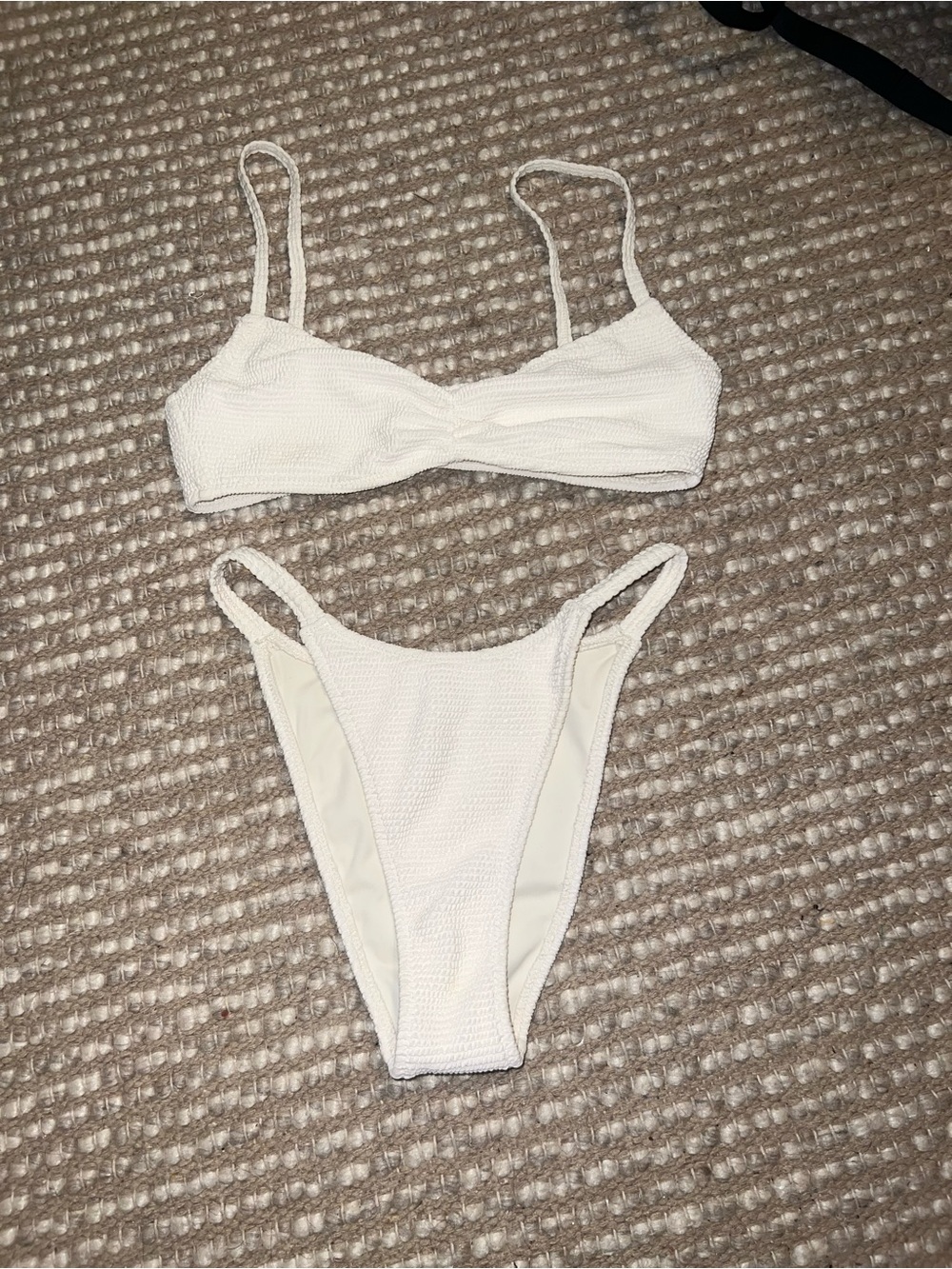 PacSun White Textured Two-Piece Bikini